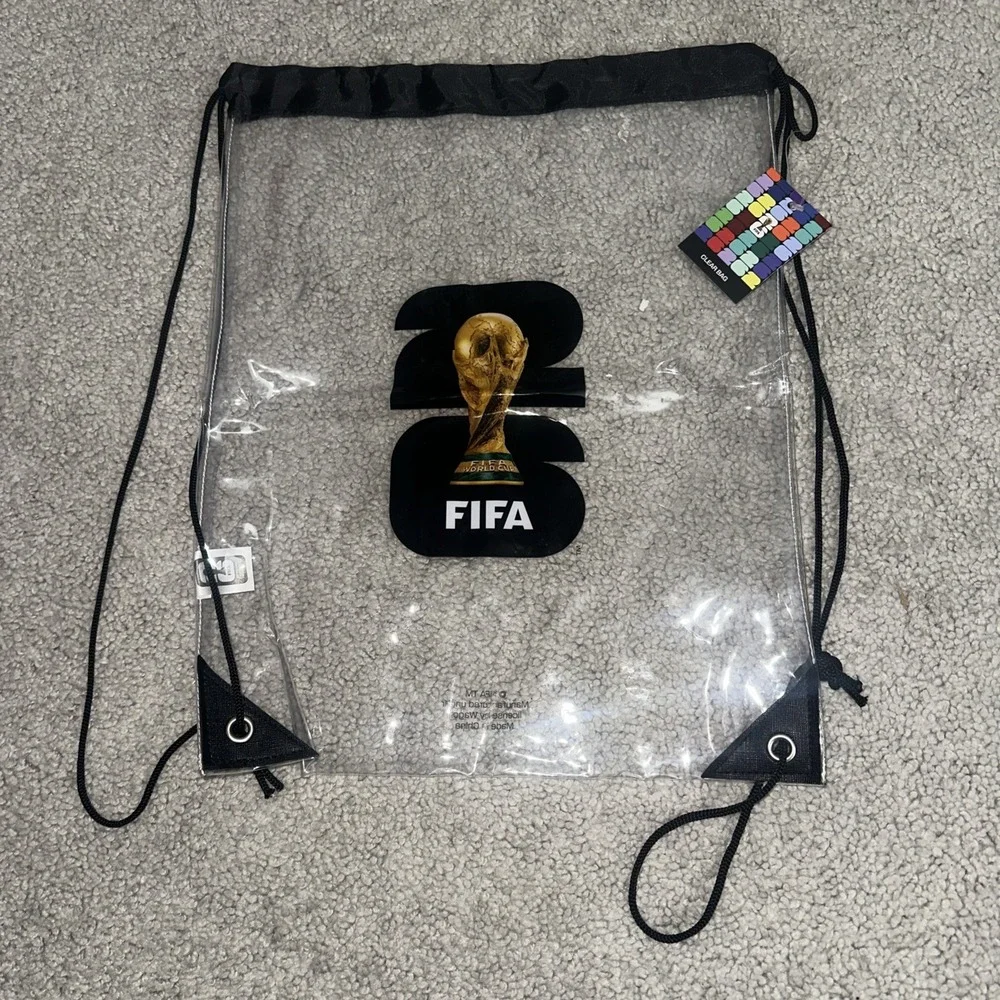 FIFA World Cup 2026 Clear Drawstring Backpack Gym Bag Travel Sack Unisex
